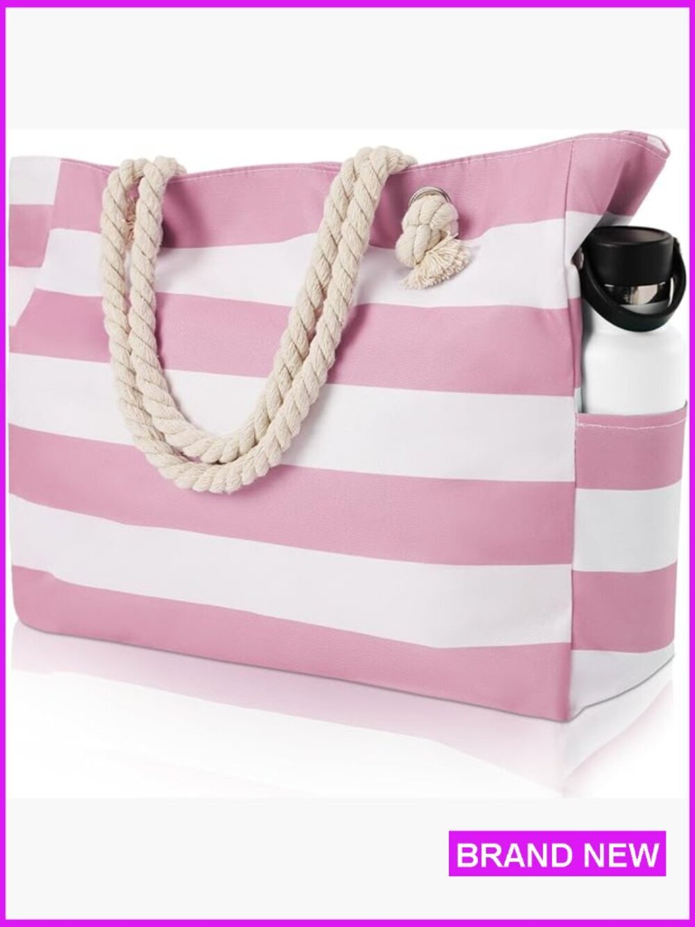 Large Beach Tote Bag Waterproof Sandproof with Zipper Extra Capacity Foldable